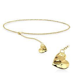 Gold Plated Heart Silver Bracelet BRS-450-GP